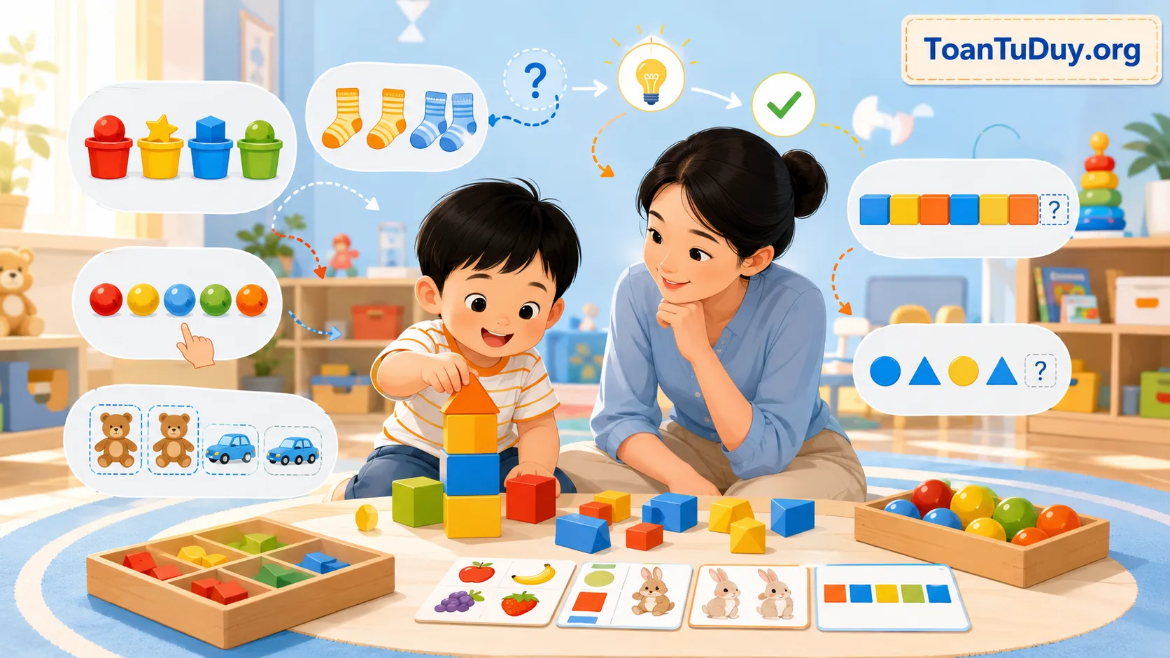 Bé 3 tuổi học Toán tư duy như thế nào? 7 hoạt động đơn giản giúp con học qua chơi