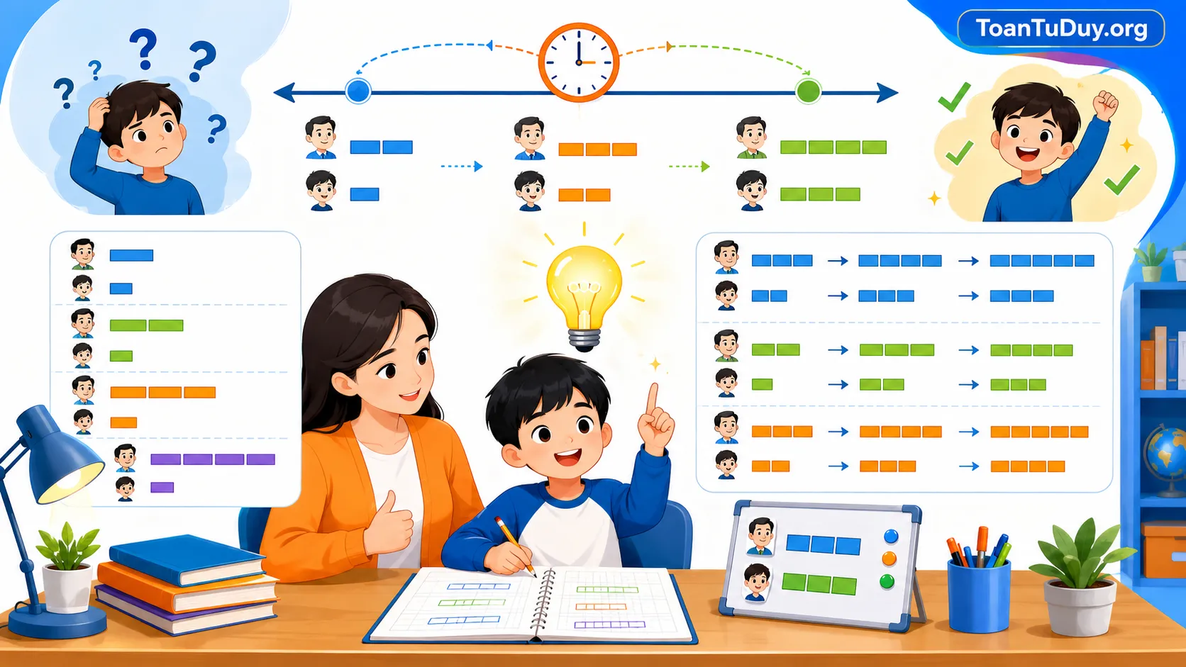 Cách giải bài toán tuổi tiểu học: 4 nguyên tắc giúp học sinh không bị nhầm mốc thời gian