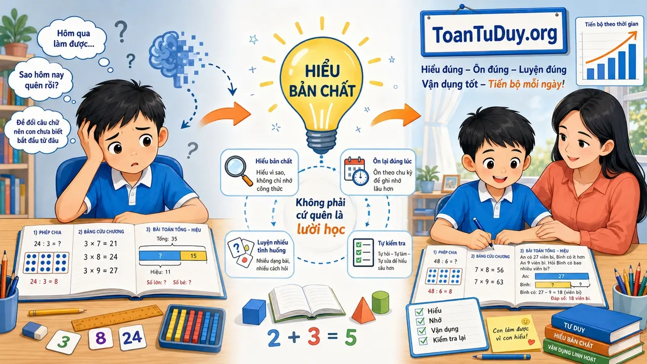 Con hay quên kiến thức Toán đã học