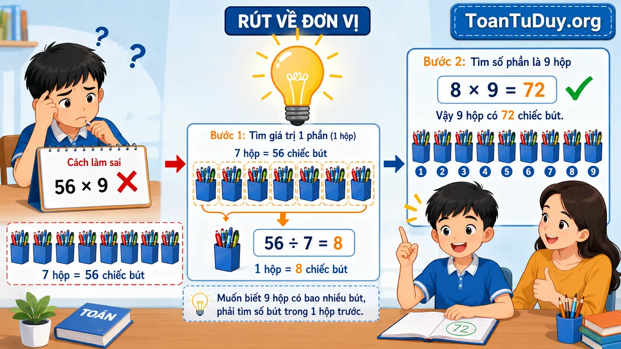 Cách giải bài toán rút về đơn vị