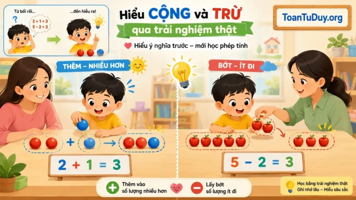 Dạy bé mầm non hiểu thêm và bớt qua trò chơi