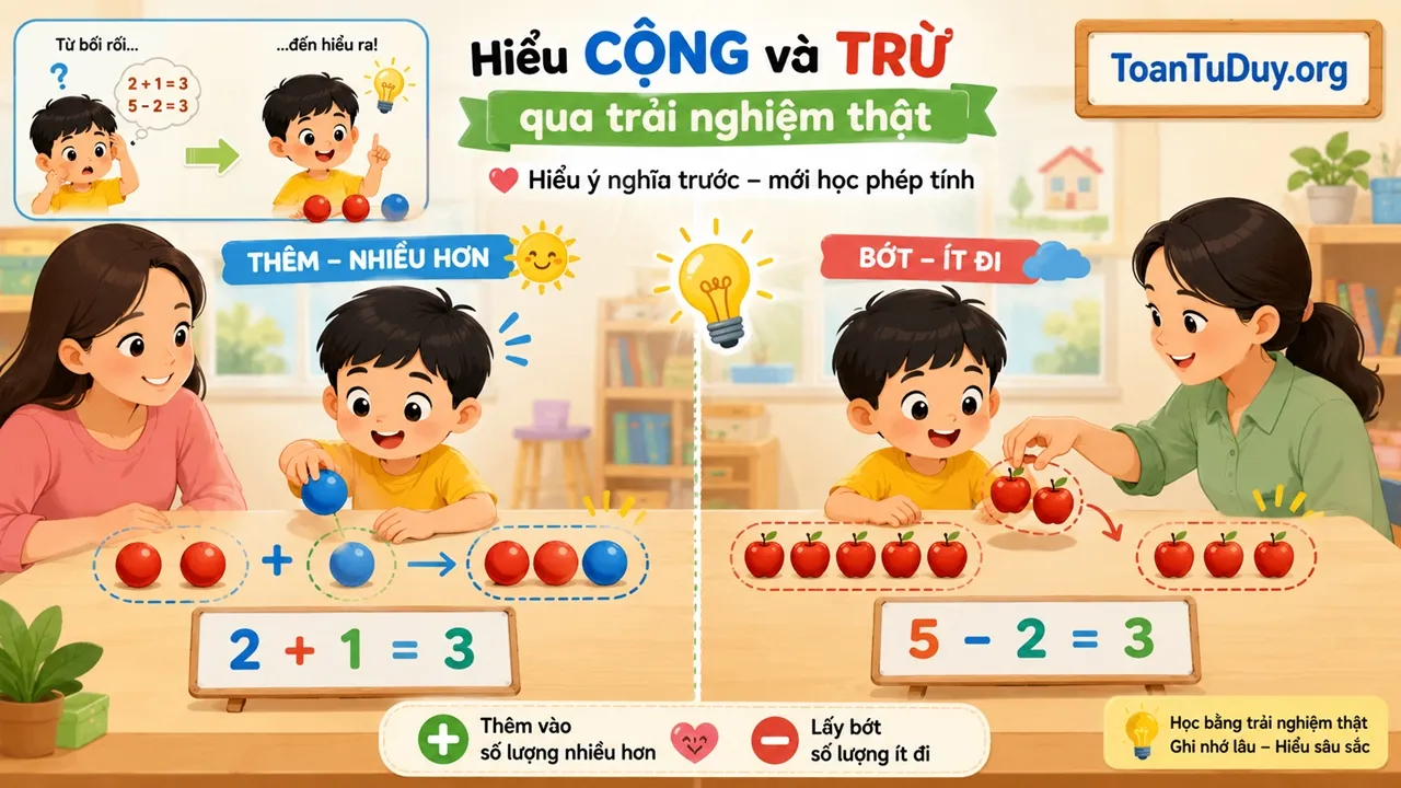 Dạy bé mầm non hiểu thêm và bớt qua trò chơi