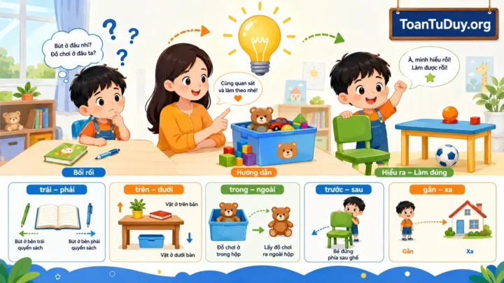 Dạy Trẻ Phân Biệt Trái – Phải, Trên – Dưới, Trong – Ngoài qua trò chơi hằng ngày