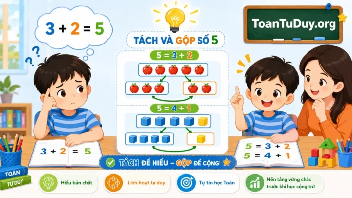 Dạy trẻ tách – gộp số trong phạm vi 10: Bước đệm quan trọng trước khi học cộng trừ
