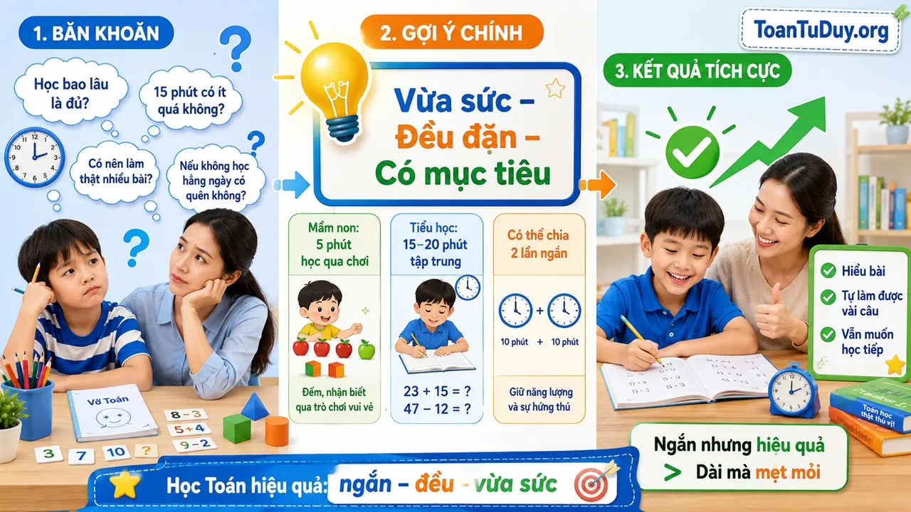 Mỗi ngày nên cho con học Toán bao lâu?