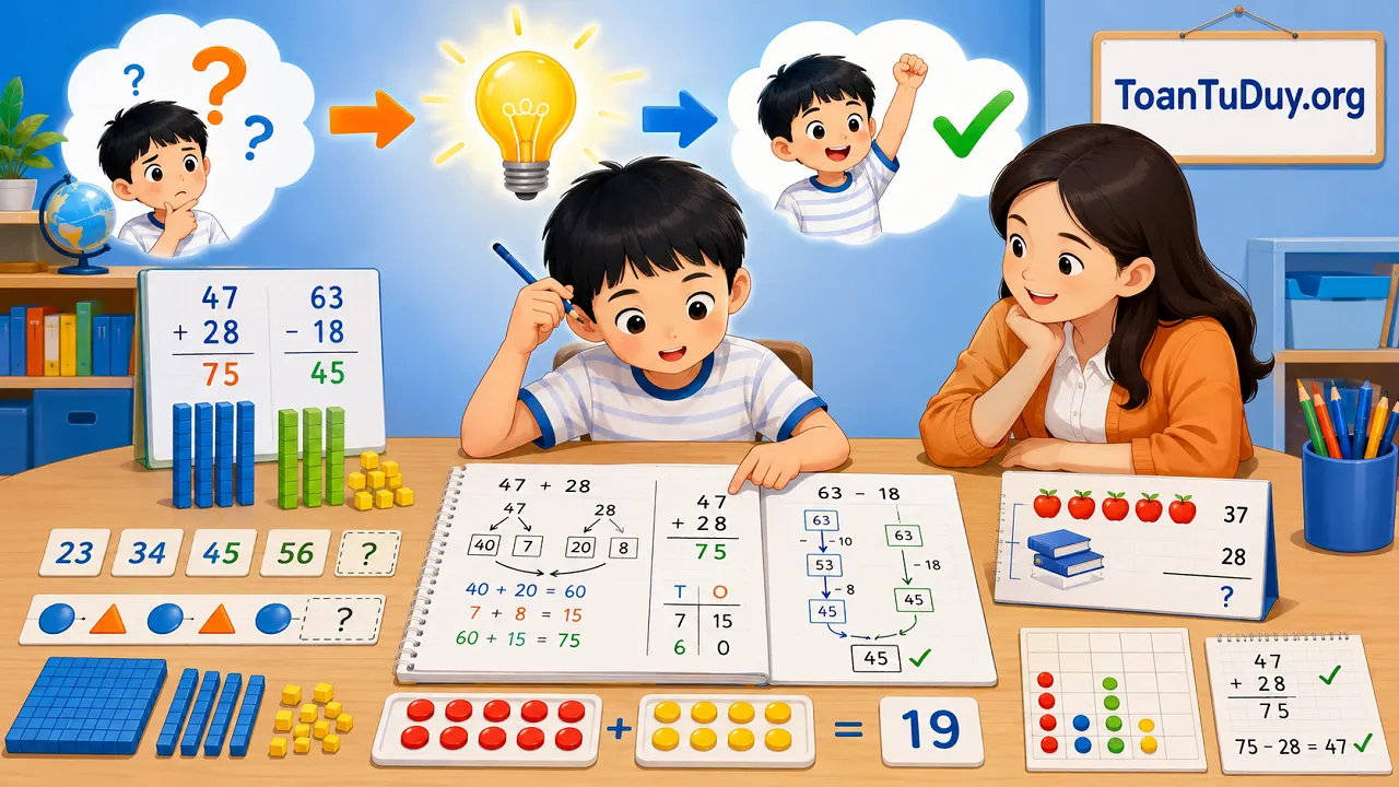 Toán tư duy cho học sinh lớp 2: 7 kỹ năng giúp con học chắc và suy luận tốt hơn