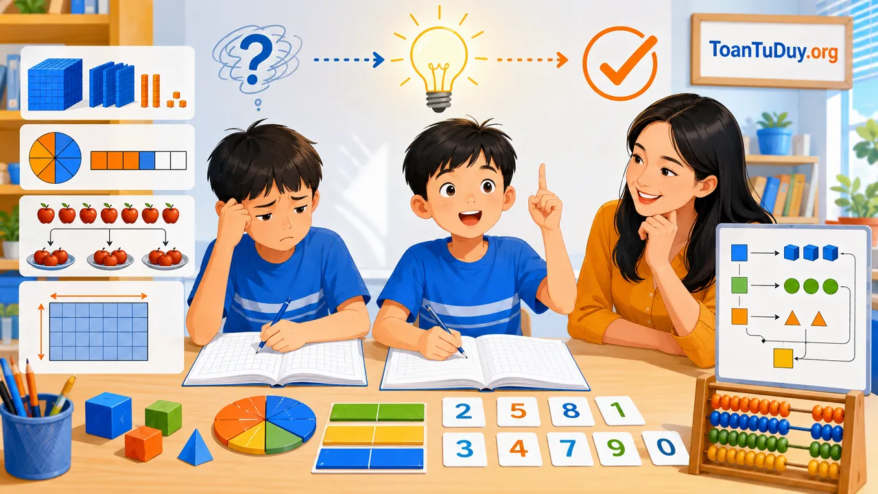 Toán tư duy cho học sinh lớp 4: 7 kỹ năng giúp con phân tích đề và giải toán chắc hơn