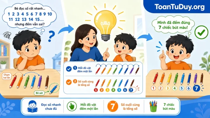 Trẻ biết đọc số nhưng đếm hay sai: Cách dạy bé đếm đúng không bỏ sót